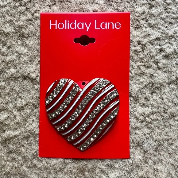 Holiday Lane Crystal Heart Pin - Picture 3 of 4